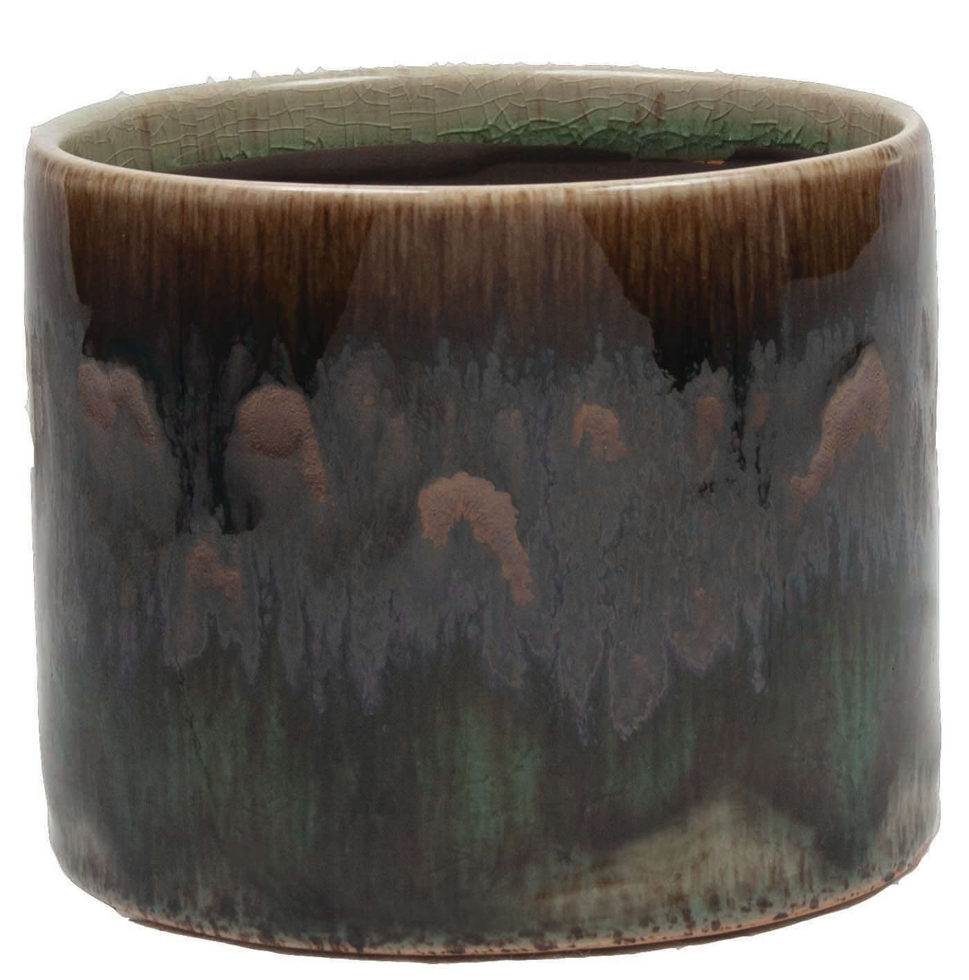 Brown Green Glaze Cache Pot (CE00LMT, CE10LMT)