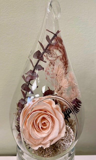 Preserved rose in tear. "Porcelain Abundance."