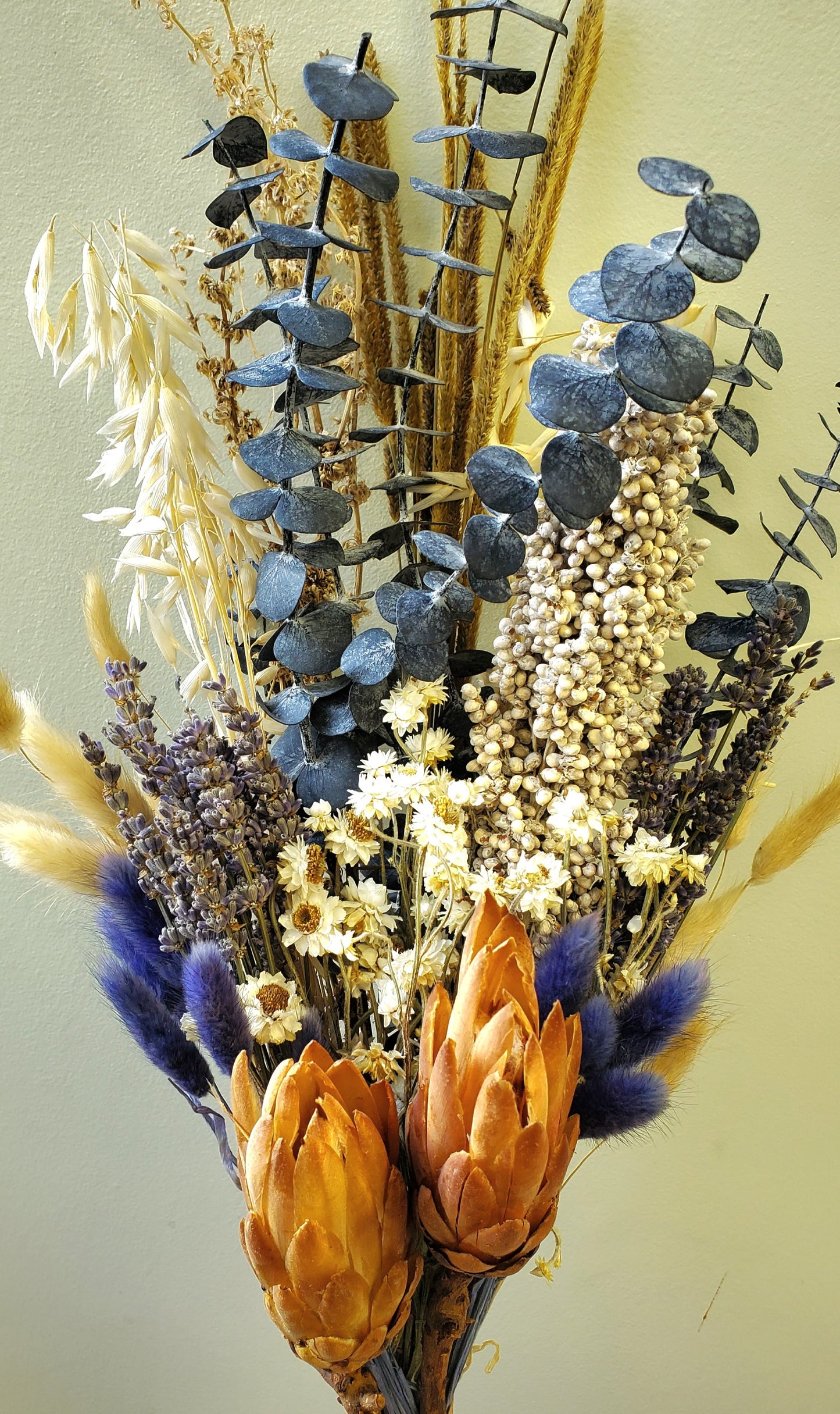 Blue White, dried flower Bouquet