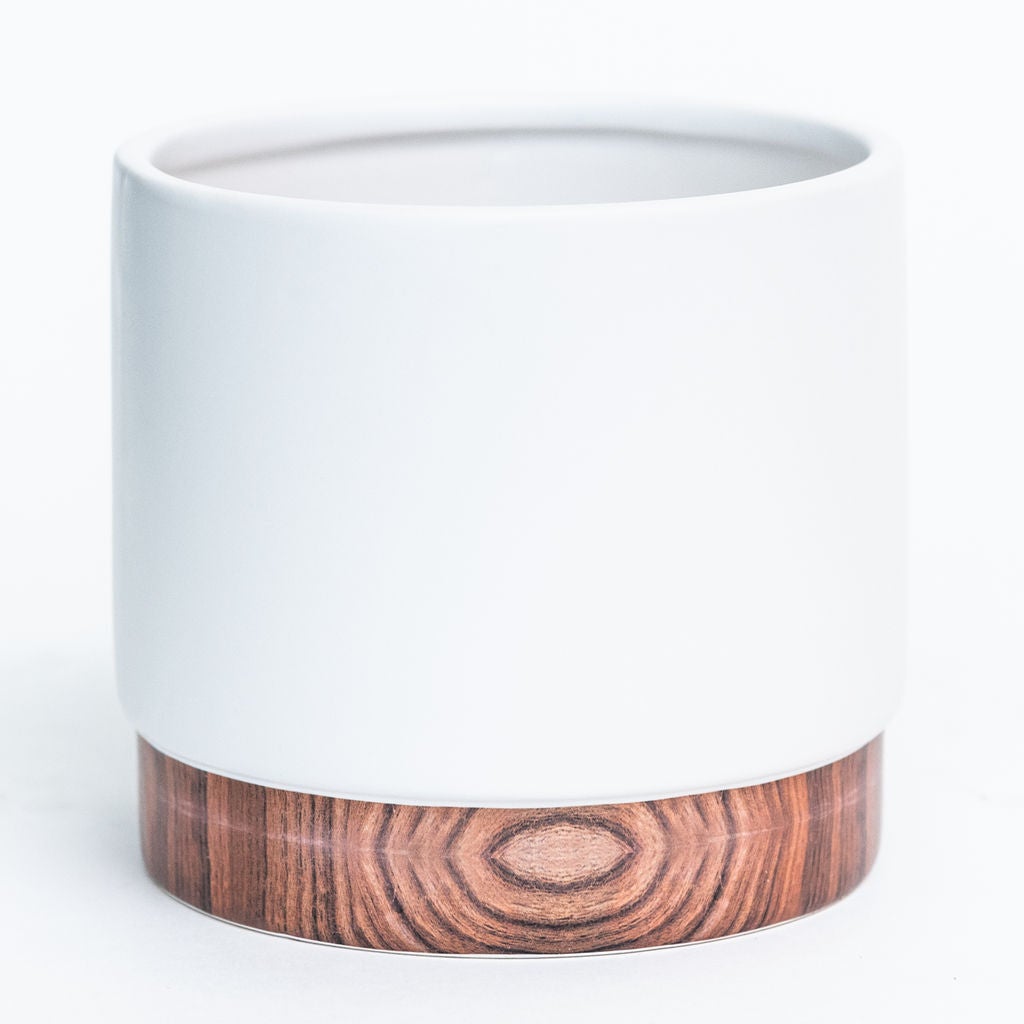 4.5" Matte White Woodgrain Base (CE00-147)