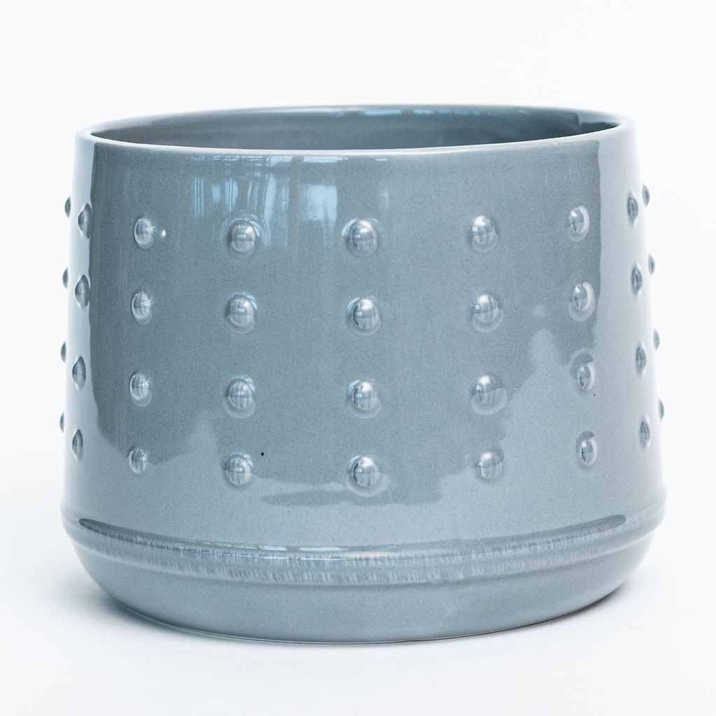6" Glazed Cache Pot - Dolomite Dotted Grey