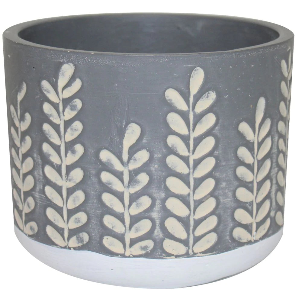 Wheat Dark Gray Concrete Pot