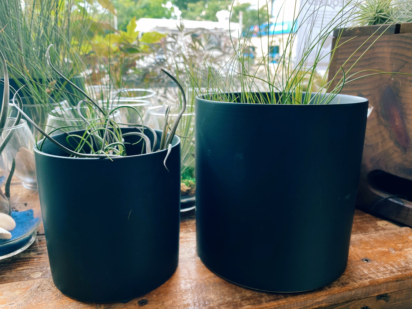 Black Cylinder Pot