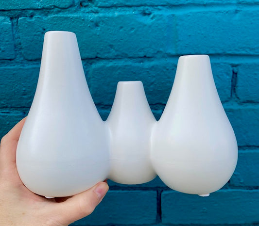 White Vase. Cute Unit for Floral Ceramic Display.