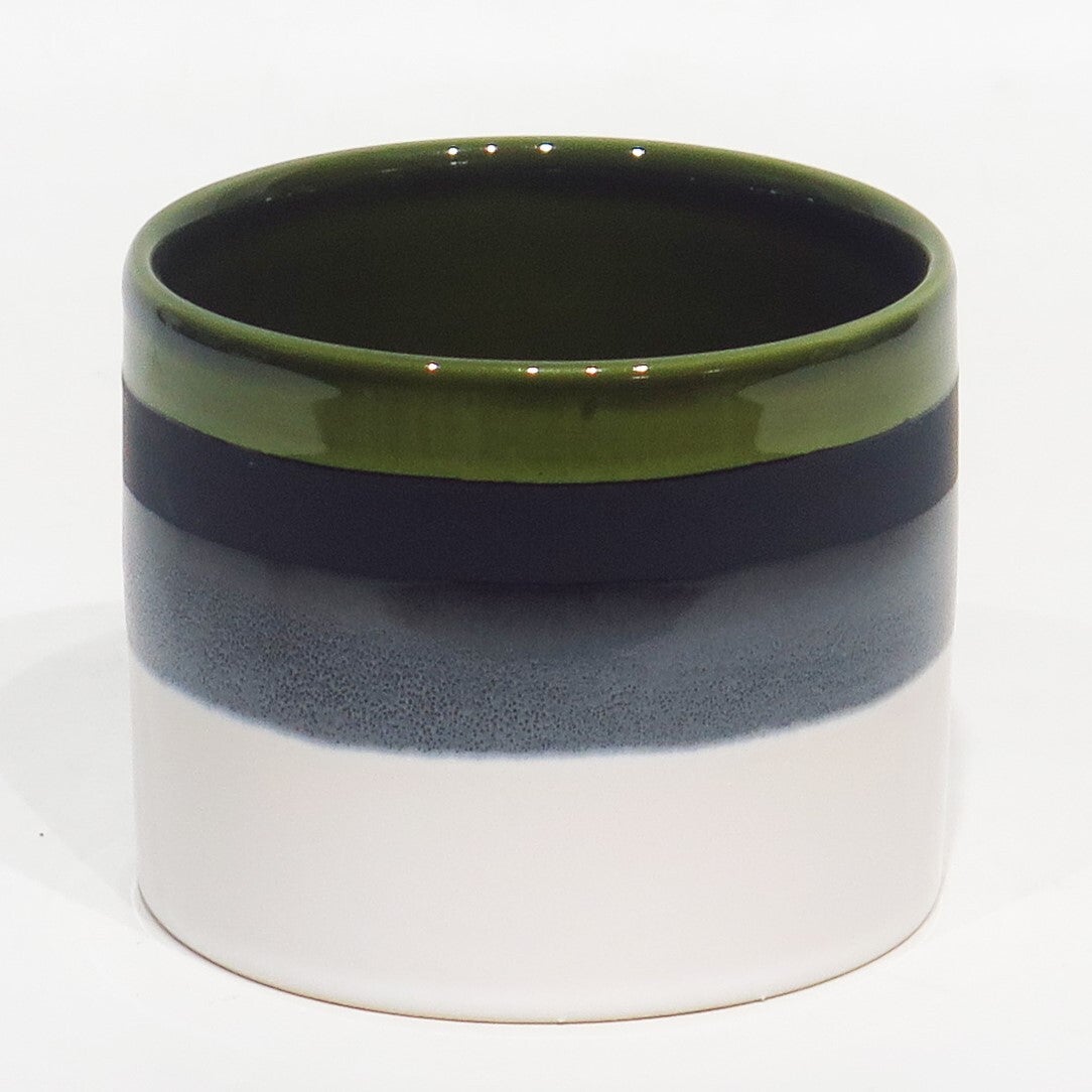 4.5" Green Tip Black/White Reactive Cache Pot (CE00-242)