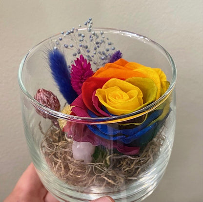 Dried Rainbow Rose Vases