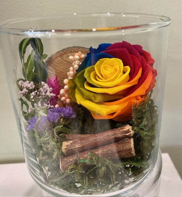 Dried Rainbow Rose Vases