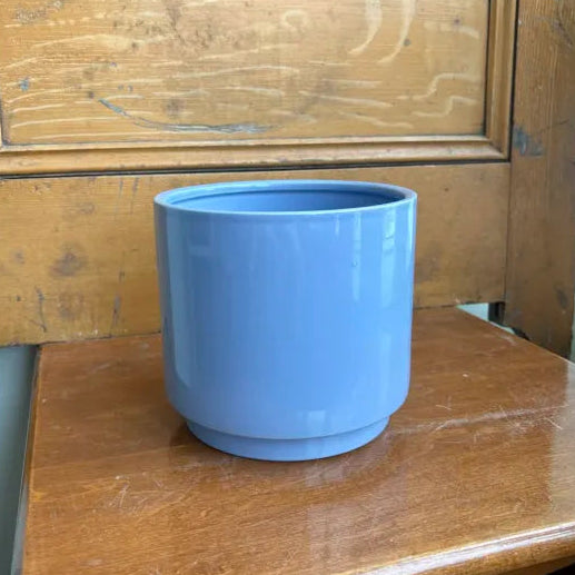 Shiny Blue Ceramic Pot - 6.5"