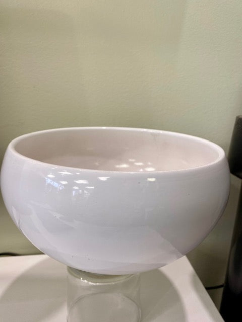 Short Round White Ceramic Pot