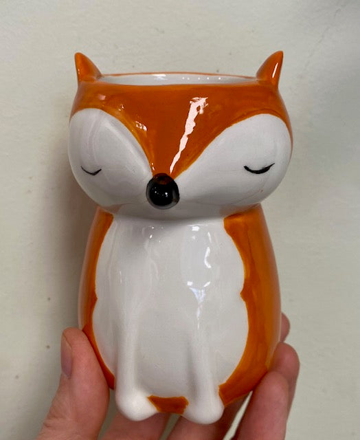 Sitting Fox Vase 4"H