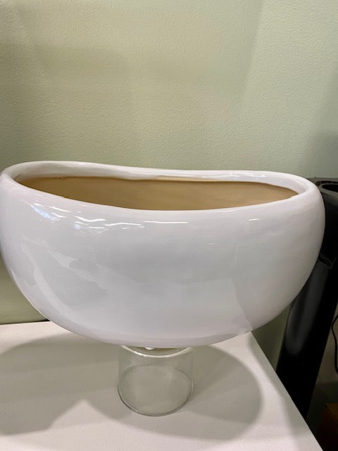 White Oval Ceramic Pot