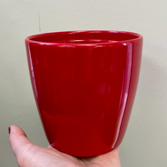 Crimson Red Ceramic Pot 4.5"/ White Ceramic Pot 4.5"