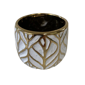 2.5" Golden Leaf Cover Pot