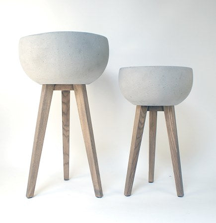 Cement Tall Planter with Legs