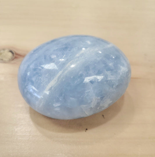 Blue Calcite - Palm Stone