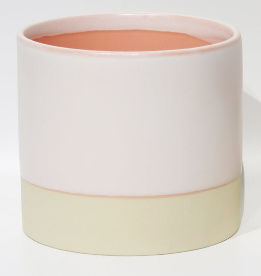 6.5" Pink and Cream Cache Pot