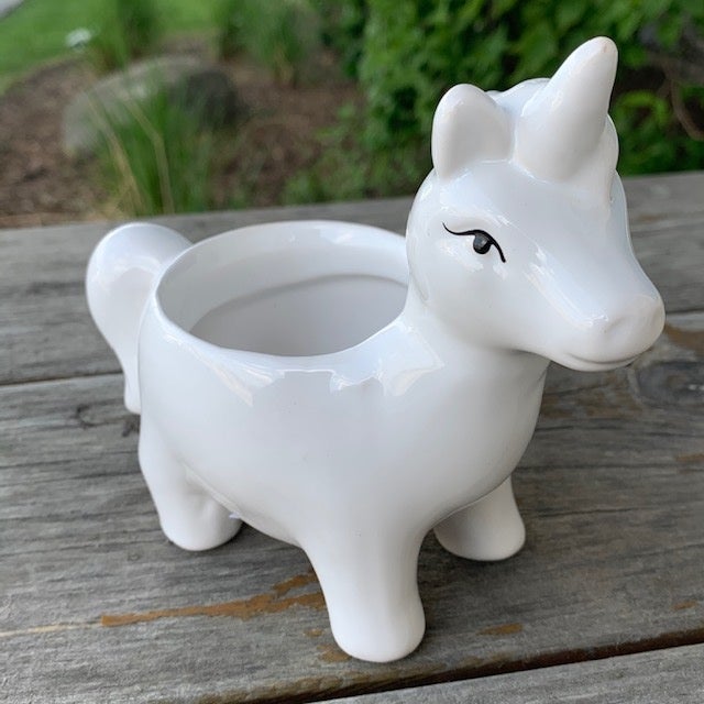 Shiny White Unicorn Pot (CE46UNI)