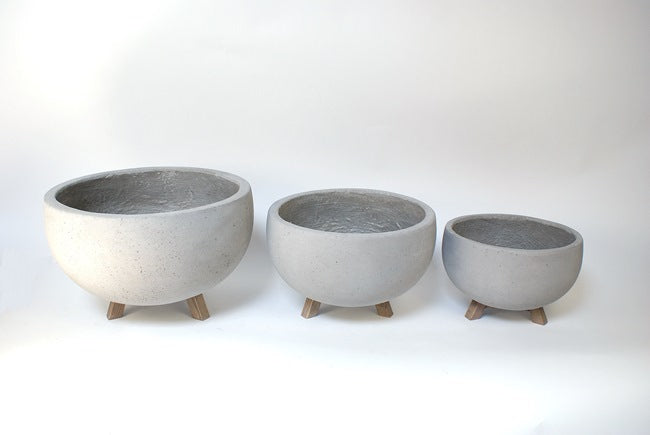 Cement Low Planters with Legs