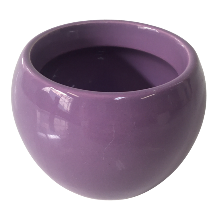 2.5" Purple Ceramic Round Cache Pot